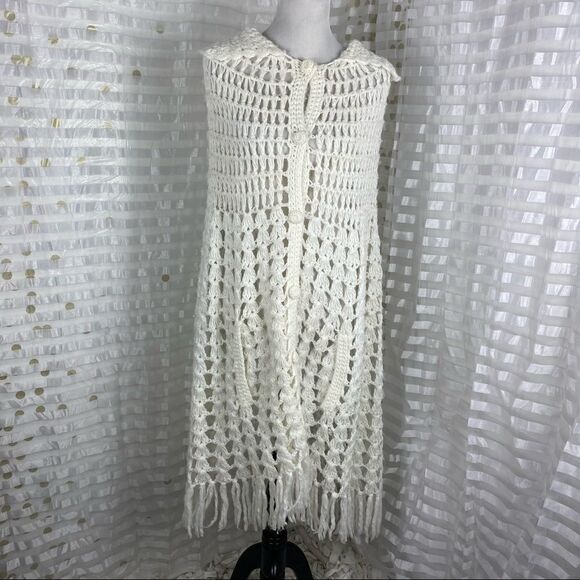 Vintage Hand Knit Crocheted Bohemian Shawl - Picture 1 of 8